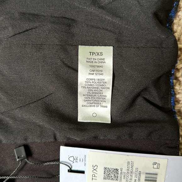 Dynamite Houndstooth Bustier Blue Houndstooth Top NWT - Picture 9 of 9